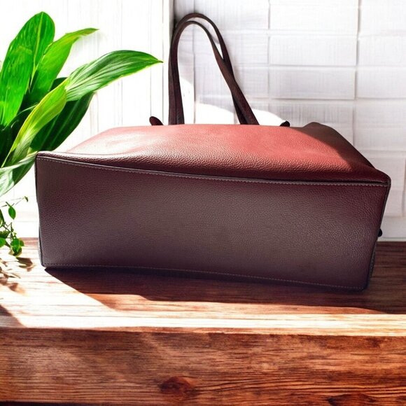 Coach Molly Tote Bag Burgundy Leather/Gold With Snake Print Straps E2278-C6750 - Picture 6 of 14